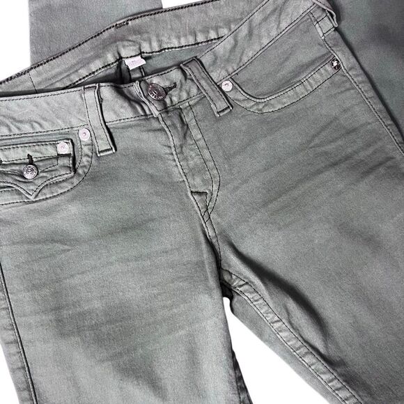 True Religion Skinny Jeans Sage Green Size 30 - Picture 10 of 16